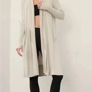 NWOT  Athleta Designed San Francisco Soft Pranayama Wrap Biege Long Cardigan